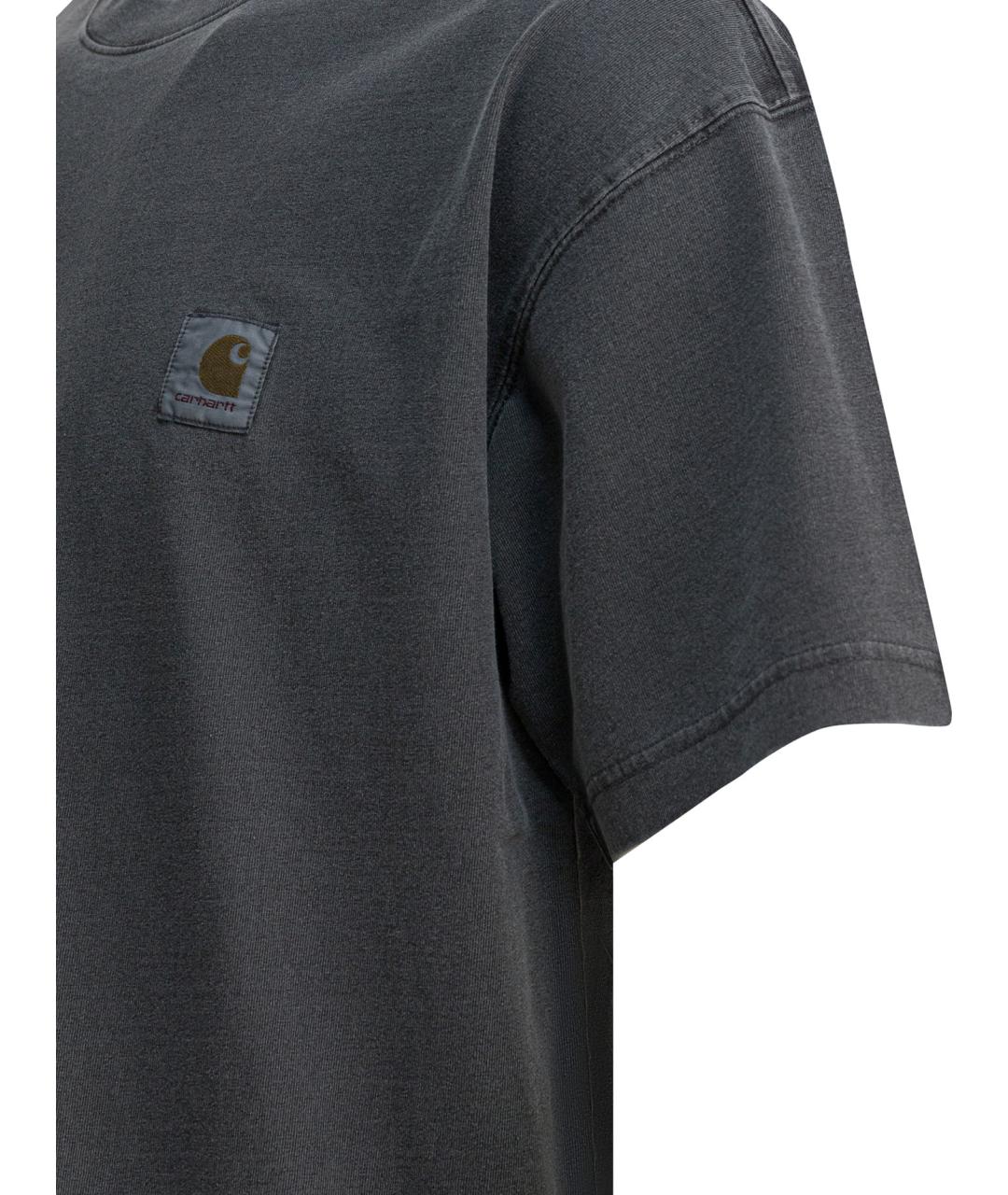 CARHARTT WIP Серая хлопковая футболка, фото 4