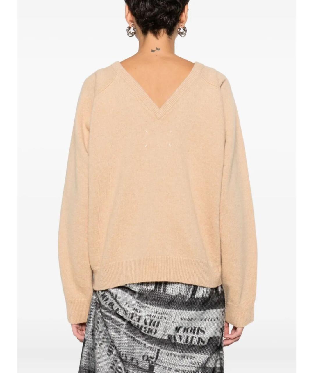 MAISON MARGIELA Бежевый шерстяной джемпер / свитер, фото 4