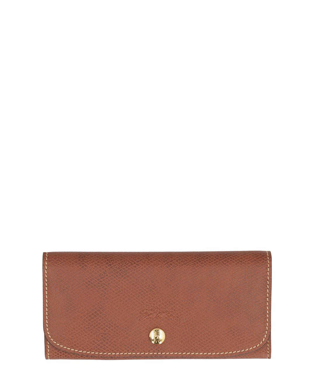 LONGCHAMP Коричневый кожаный кошелек, фото 1