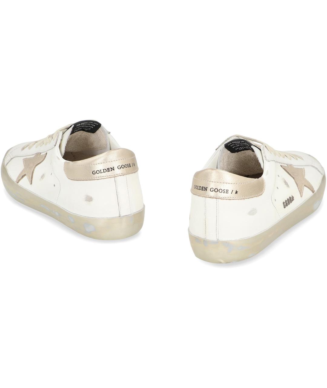 GOLDEN GOOSE DELUXE BRAND Белые кожаные низкие кроссовки / кеды, фото 4