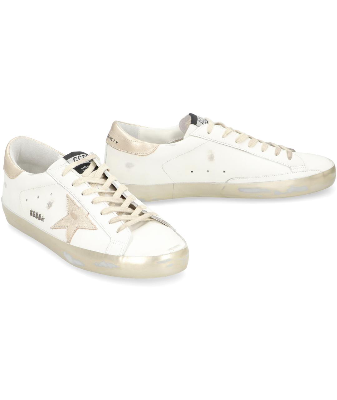 GOLDEN GOOSE DELUXE BRAND Белые кожаные низкие кроссовки / кеды, фото 3