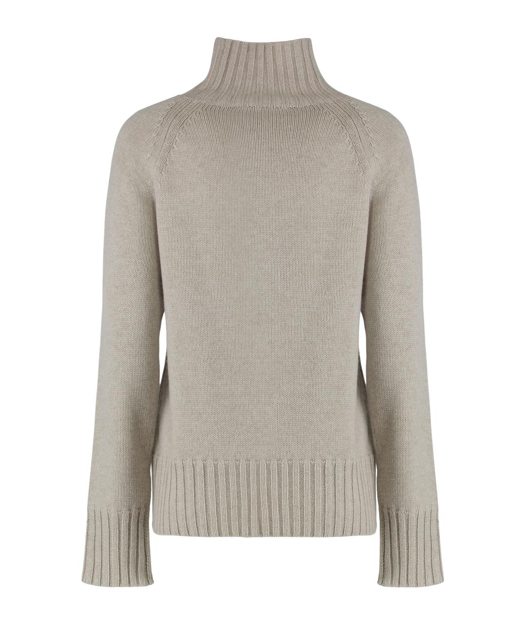'S MAX MARA Бежевый шерстяной джемпер / свитер, фото 2