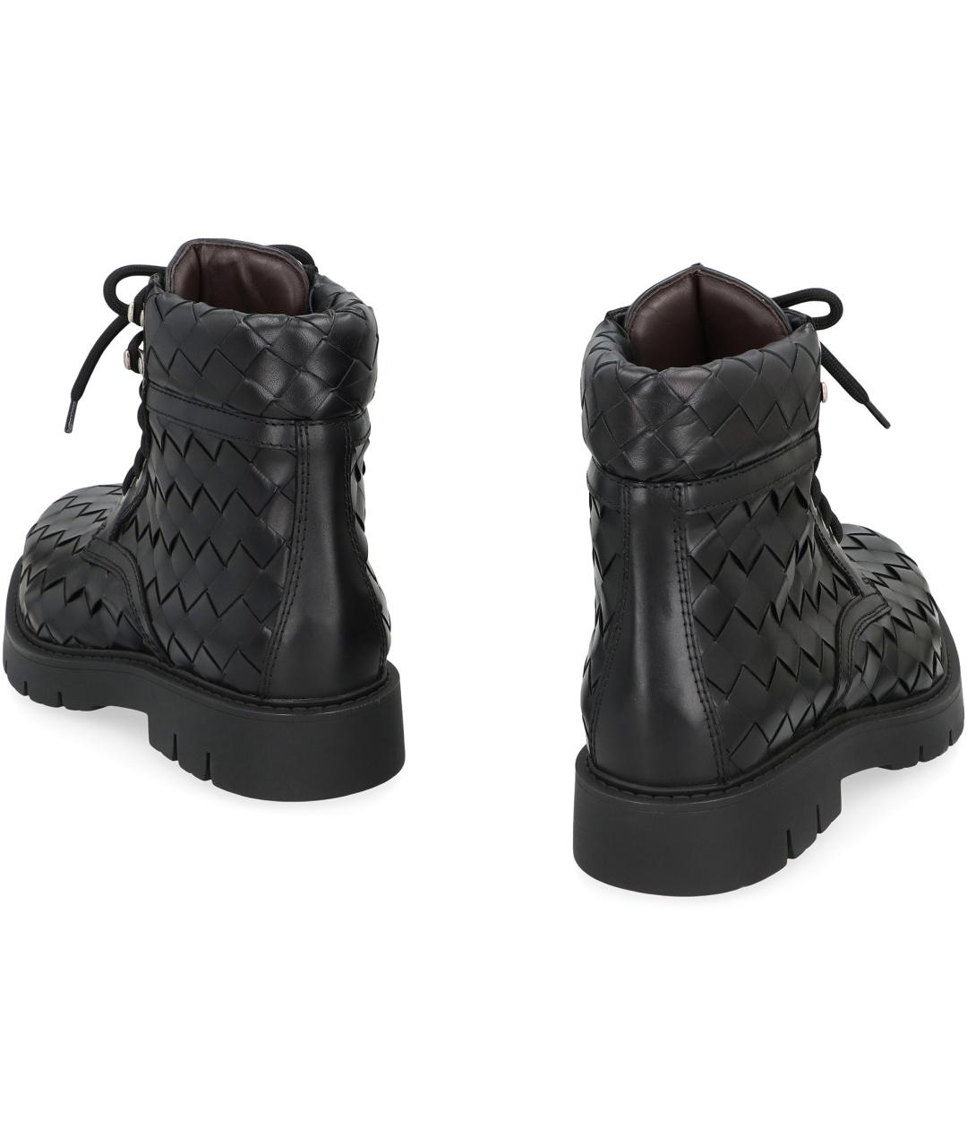 BOTTEGA VENETA Черные кожаные высокие ботинки, фото 4