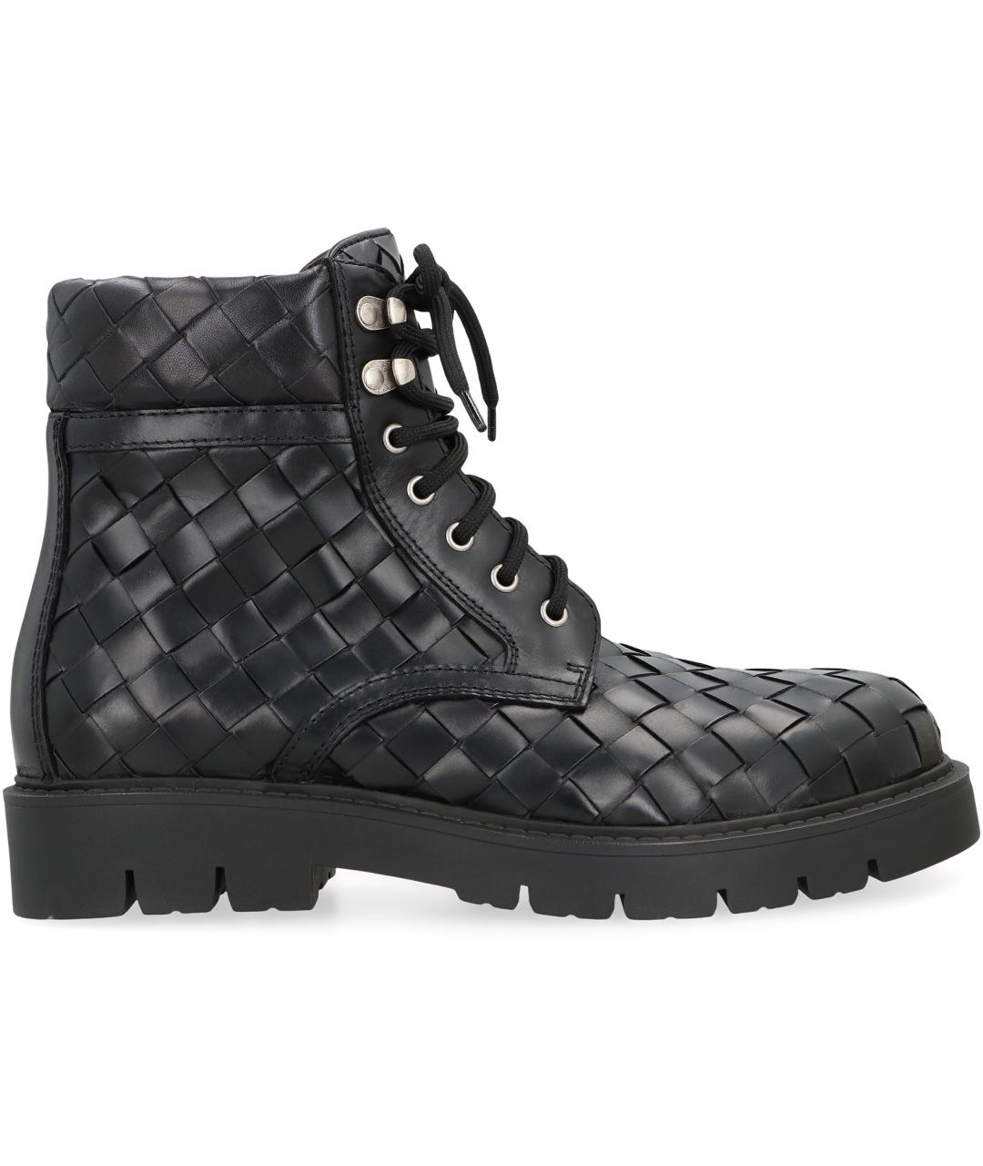 BOTTEGA VENETA Черные кожаные высокие ботинки, фото 2