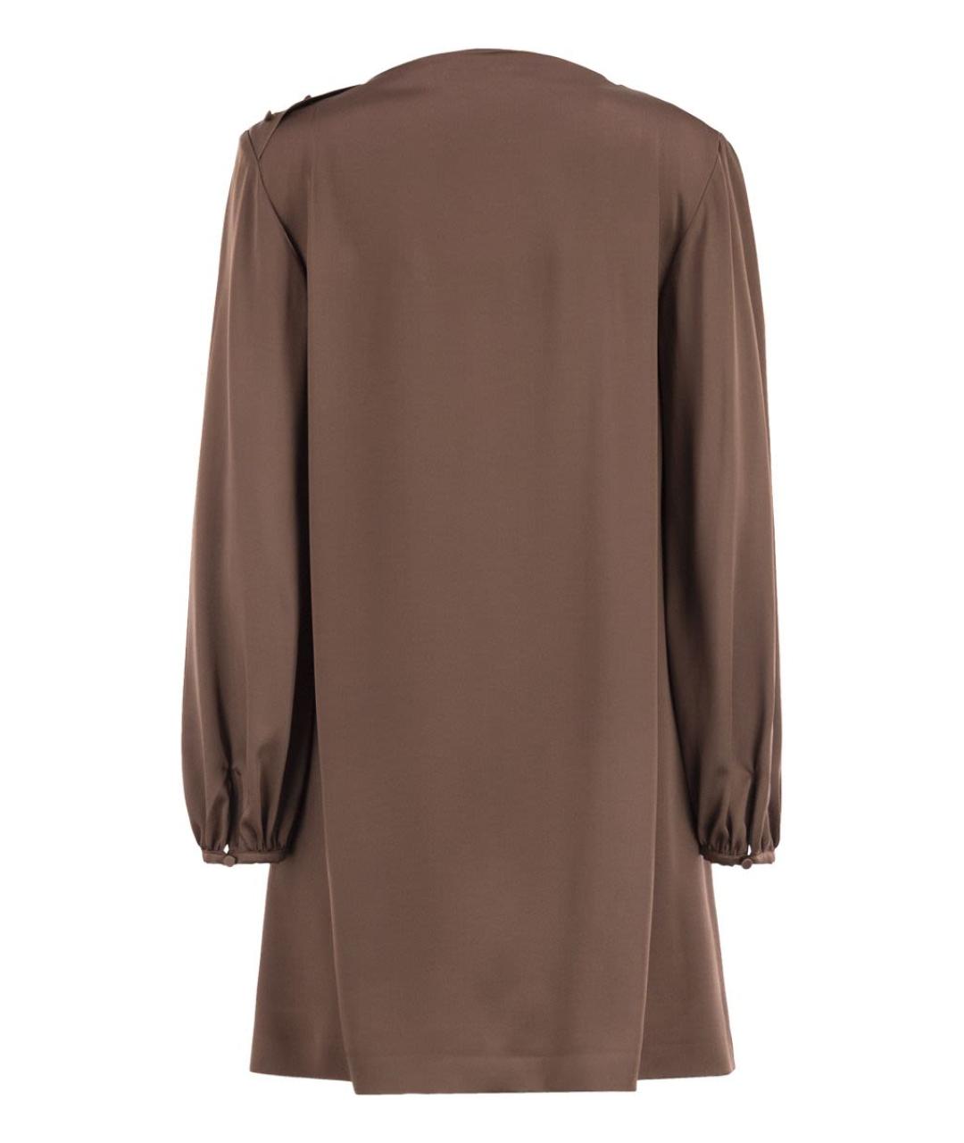 WEEKEND MAX MARA Коричневое атласное повседневное платье, фото 2