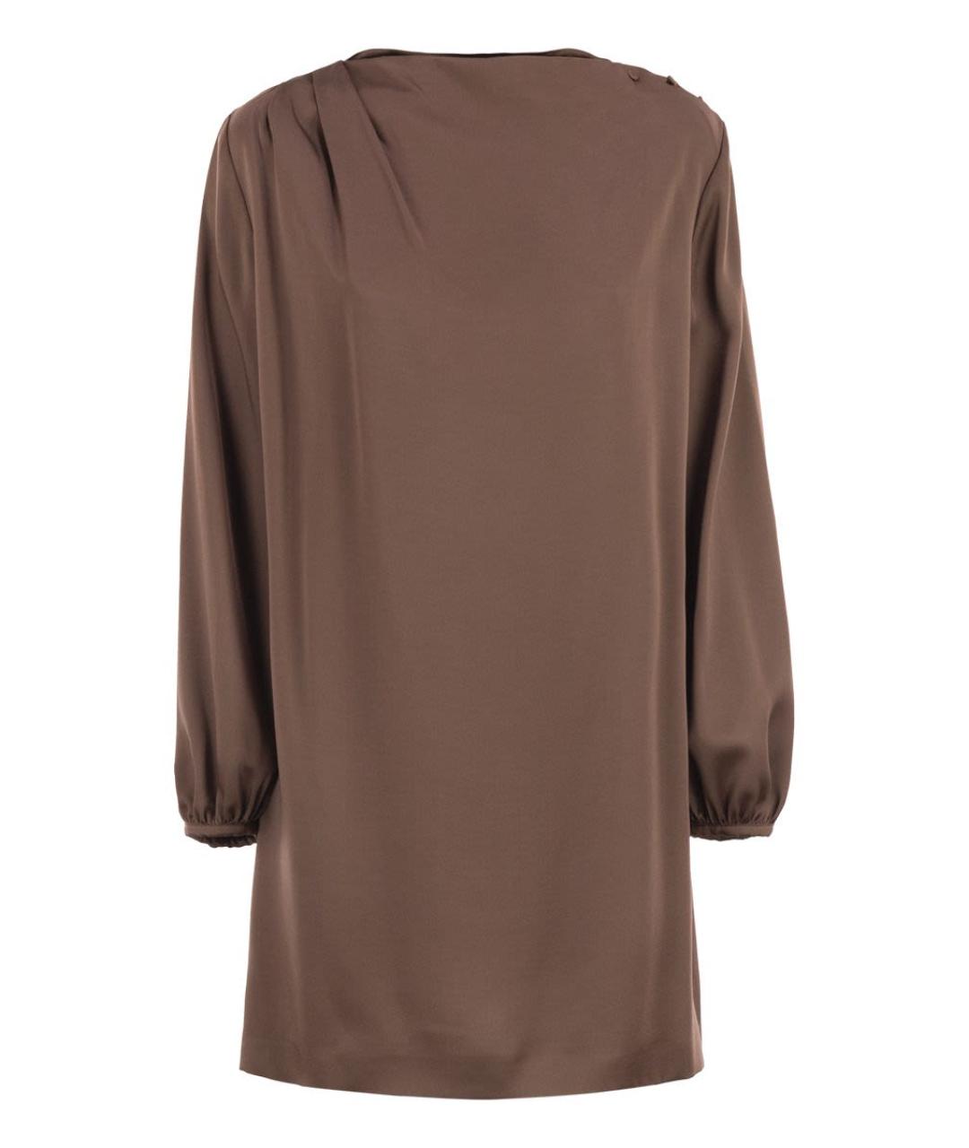 WEEKEND MAX MARA Коричневое атласное повседневное платье, фото 1