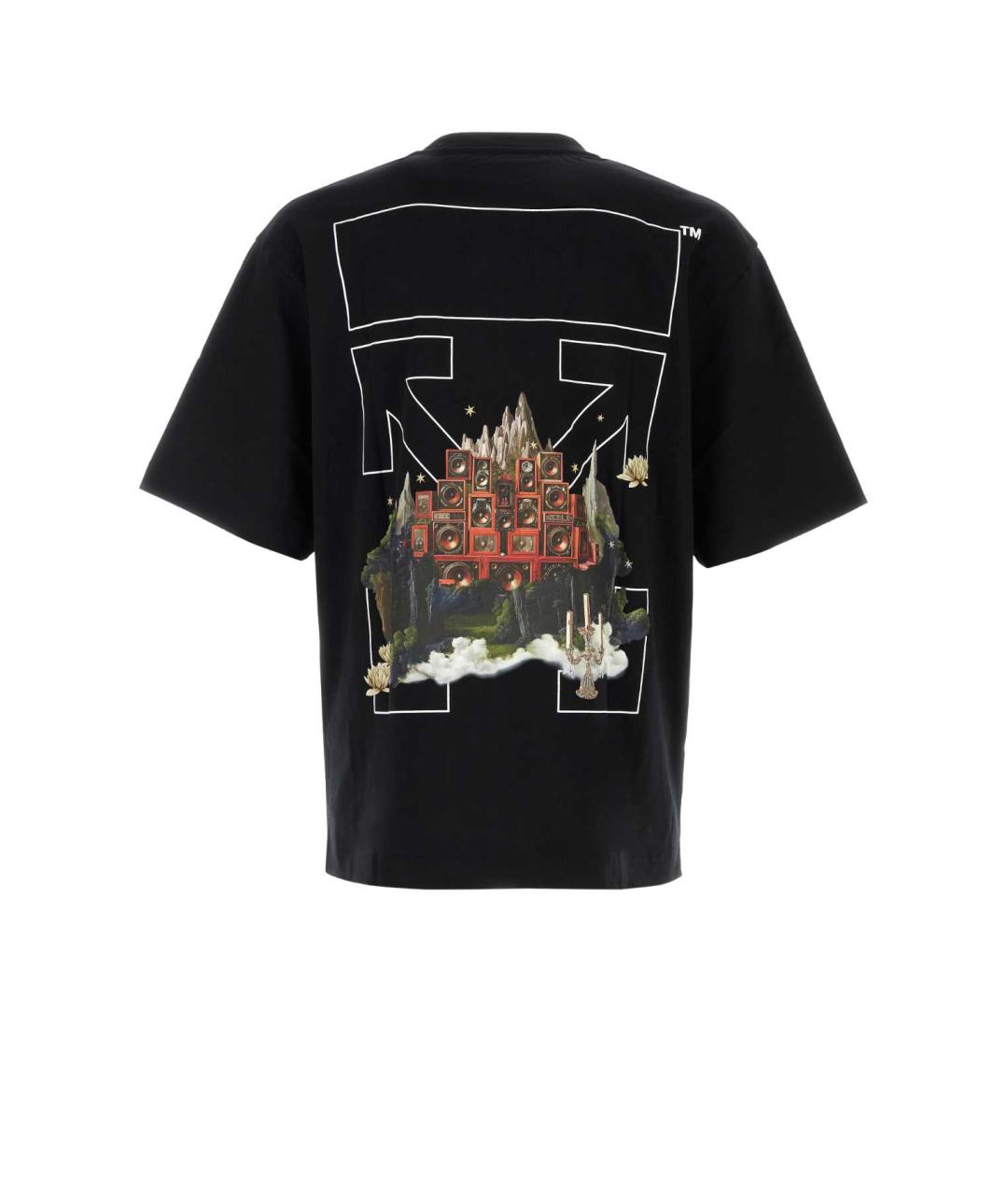 OFF-WHITE Черная хлопковая футболка, фото 2