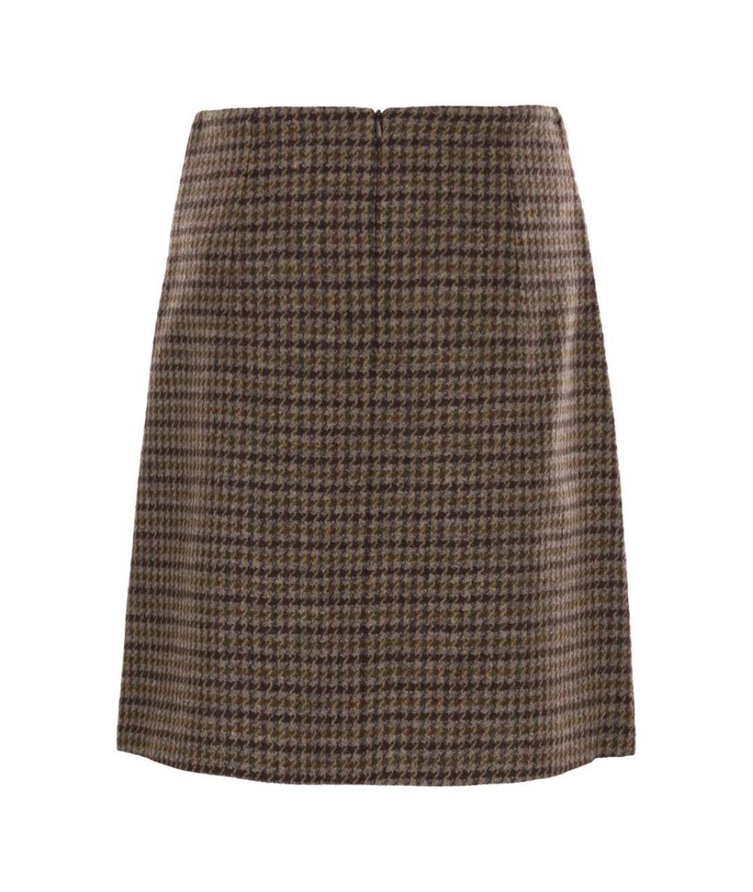 WEEKEND MAX MARA Коричневая шерстяная юбка мини, фото 2