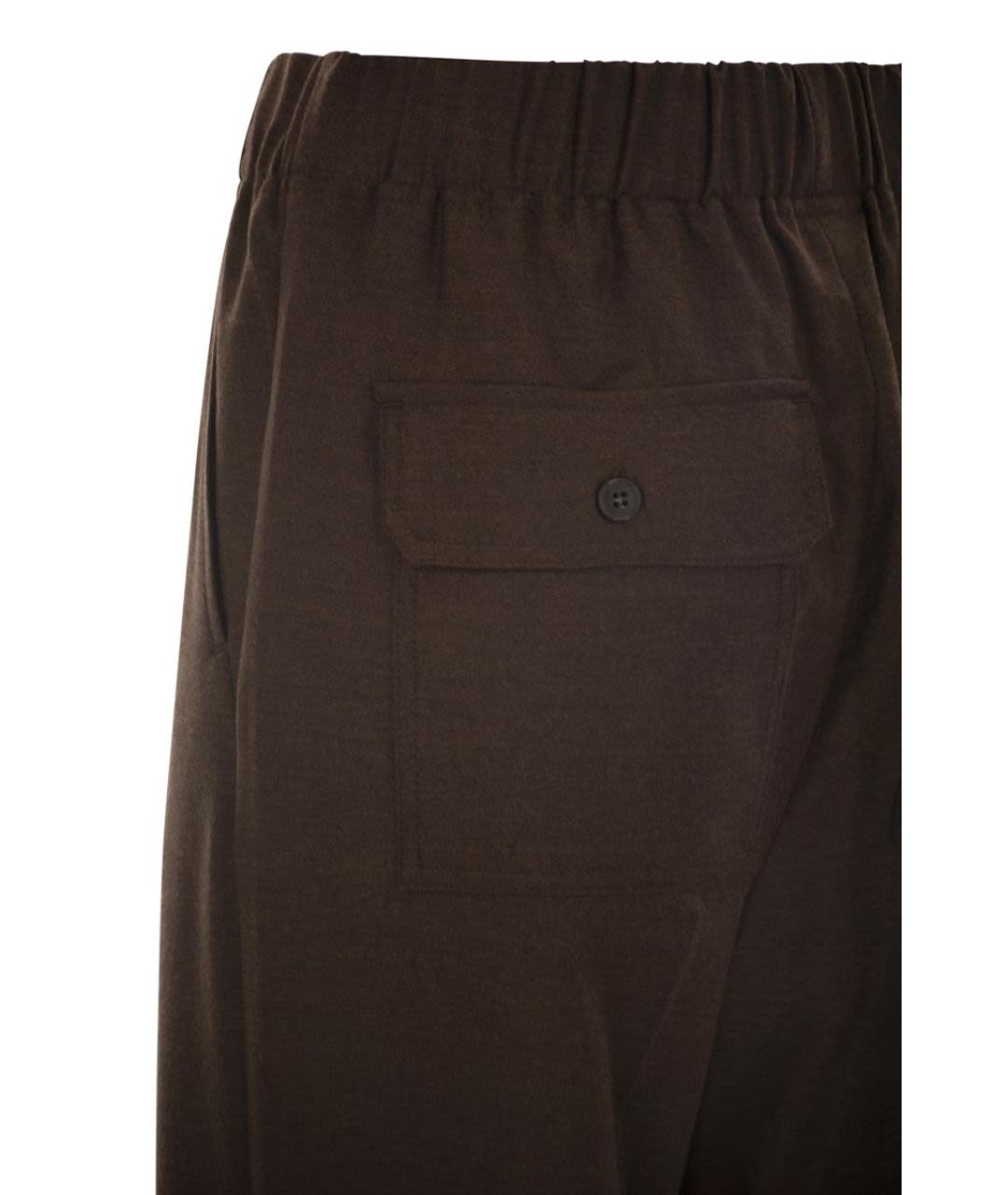 WEEKEND MAX MARA Коричневые шерстяные прямые брюки, фото 4