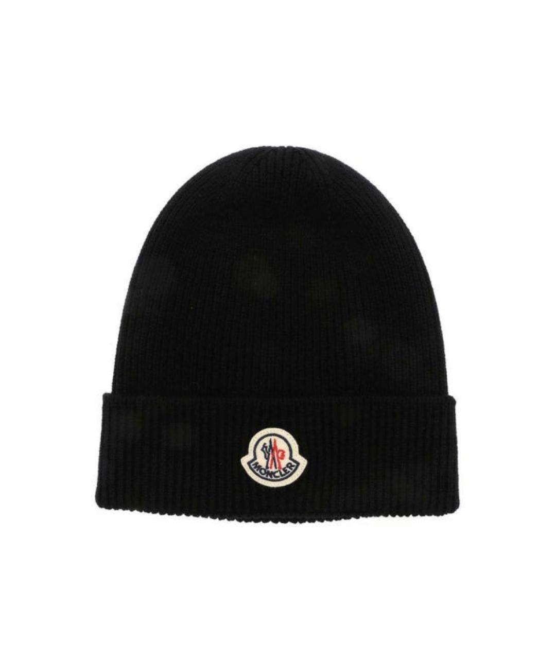 MONCLER Черная шерстяная шапка, фото 1