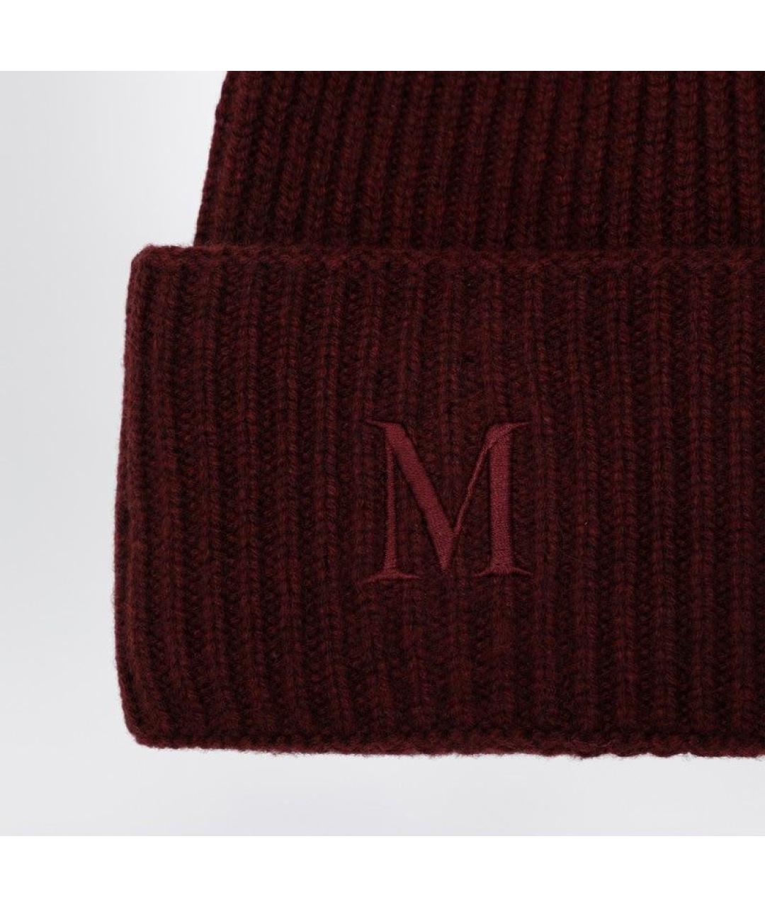 MAX MARA Бордовая кашемировая шапка, фото 2