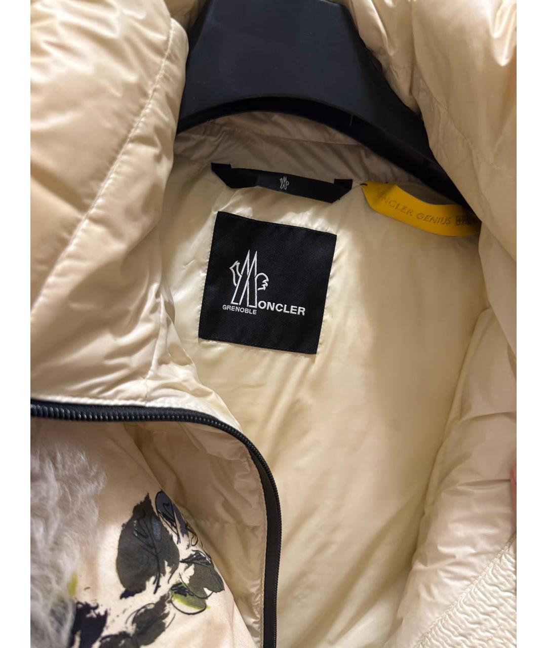 MONCLER Бежевый меховой пуховик, фото 6