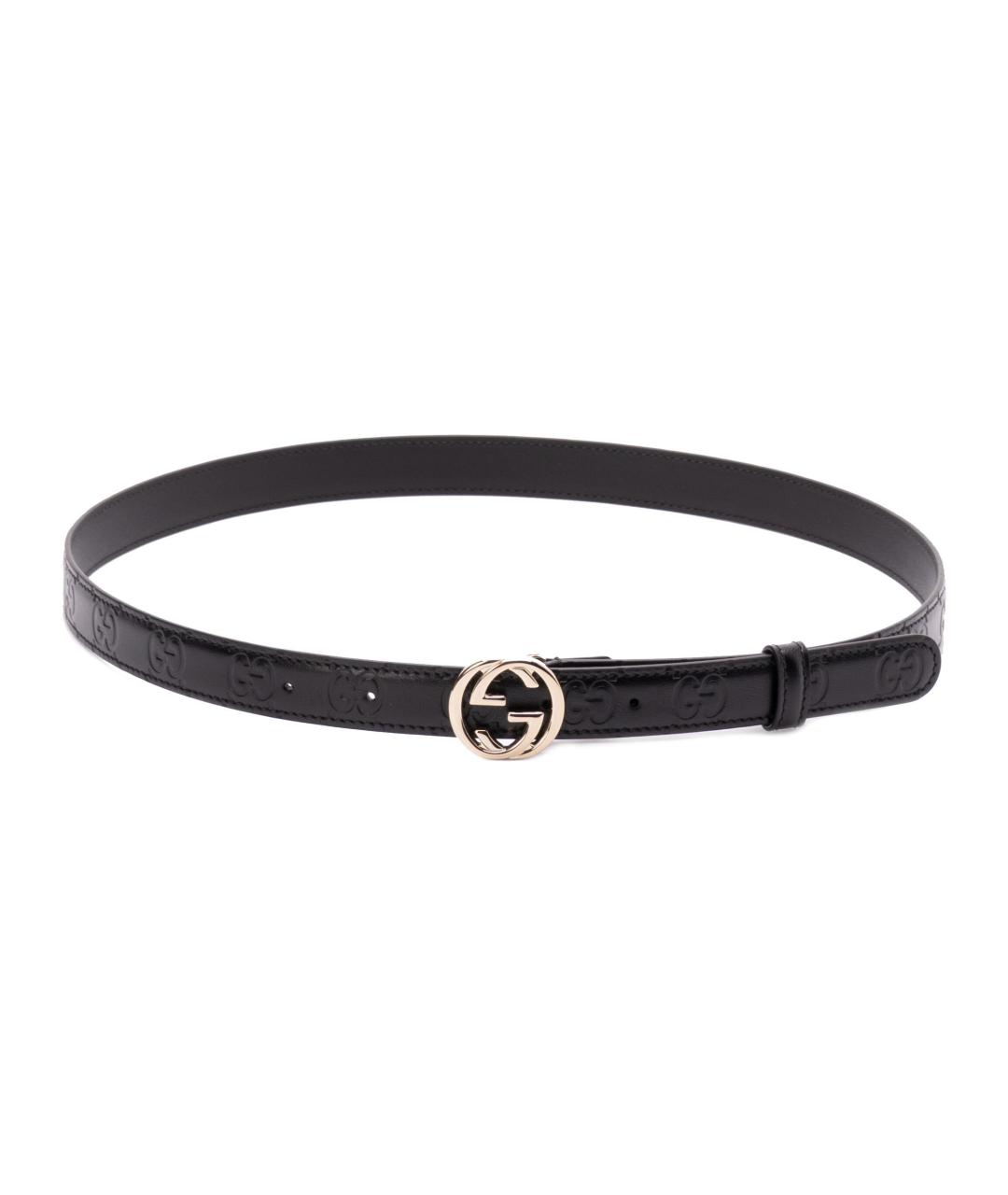 GUCCI Черный кожаный ремень, фото 1