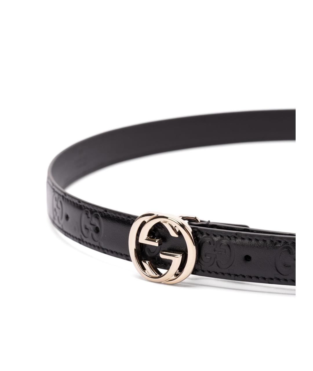 GUCCI Черный кожаный ремень, фото 2