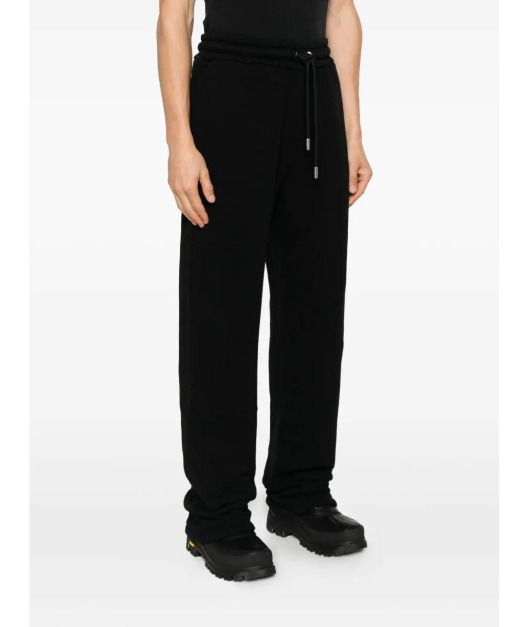 OFF-WHITE Черные хлопковые повседневные брюки, фото 4