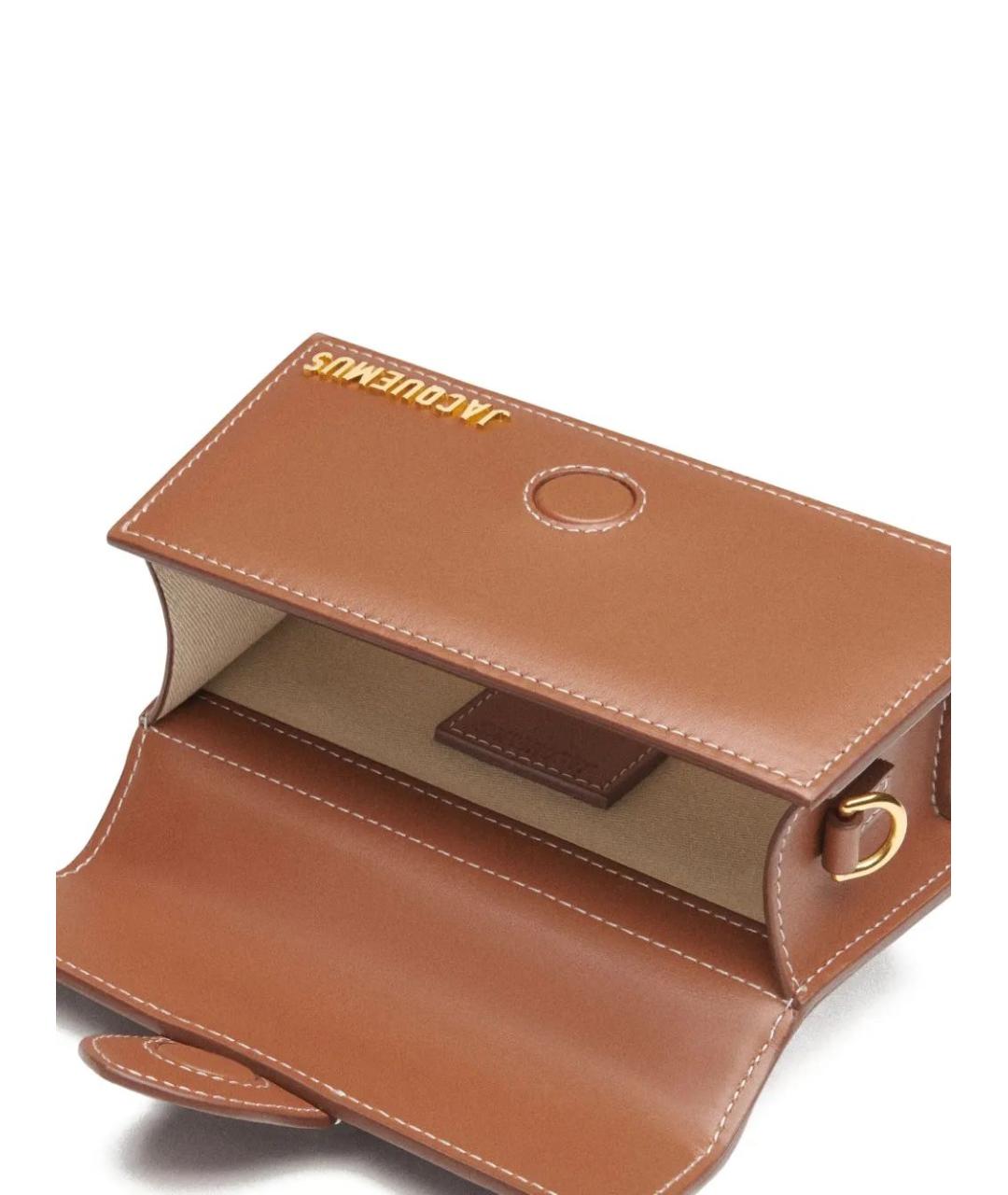 JACQUEMUS Коричневая хлопковая сумка с короткими ручками, фото 5