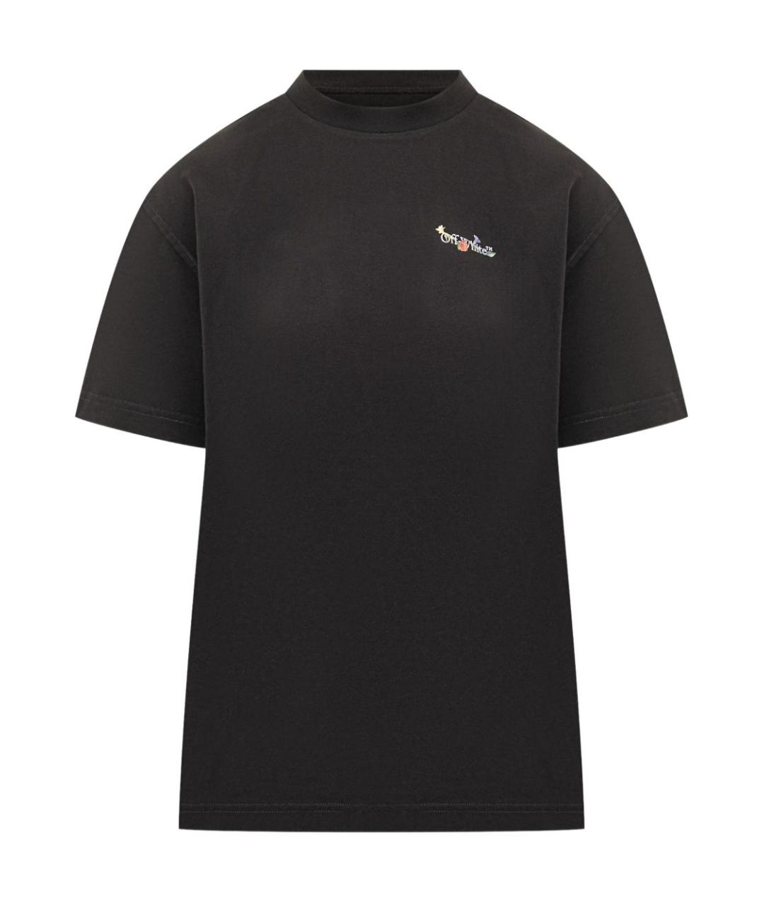 OFF-WHITE Черная хлопковая футболка, фото 1