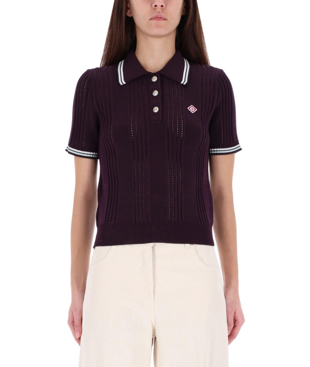 CASABLANCA Бордовая хлопковая футболка, фото 2