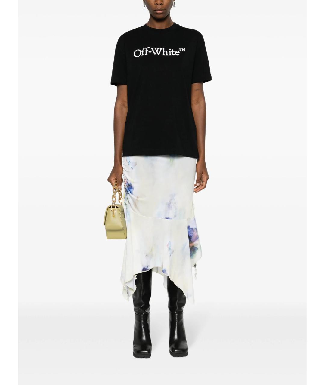 OFF-WHITE Черная хлопковая футболка, фото 2