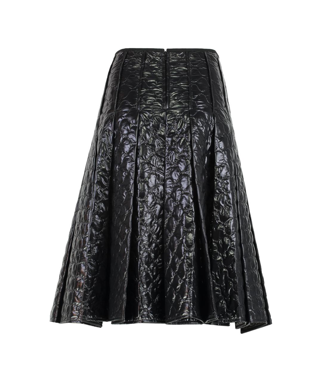 MONCLER Черная полиамидовая юбка миди, фото 2