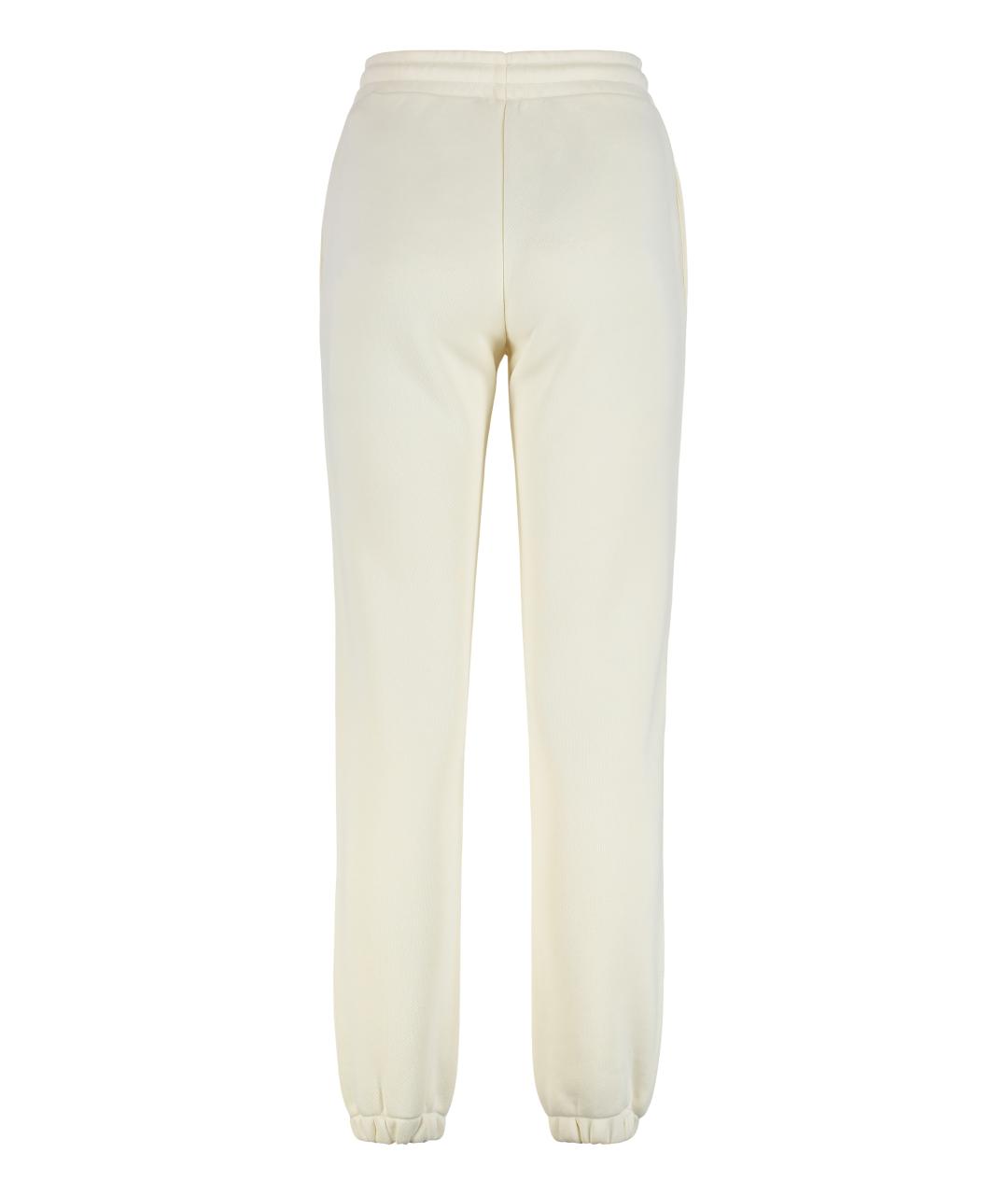 MONCLER Белые хлопковые прямые брюки, фото 2