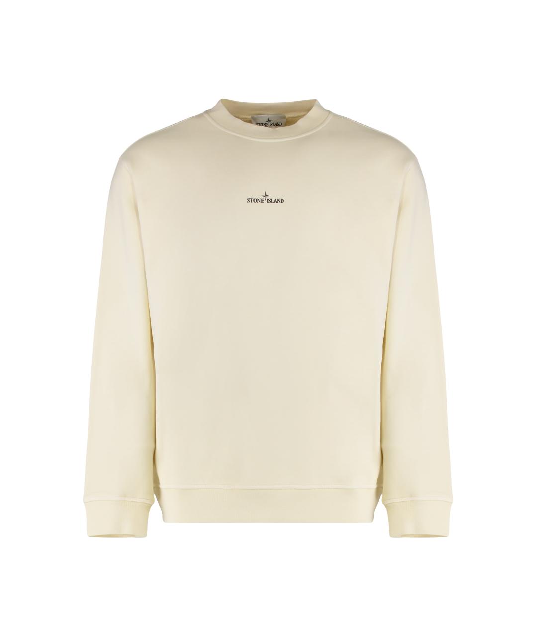 STONE ISLAND Бежевая хлопковая футболка, фото 1