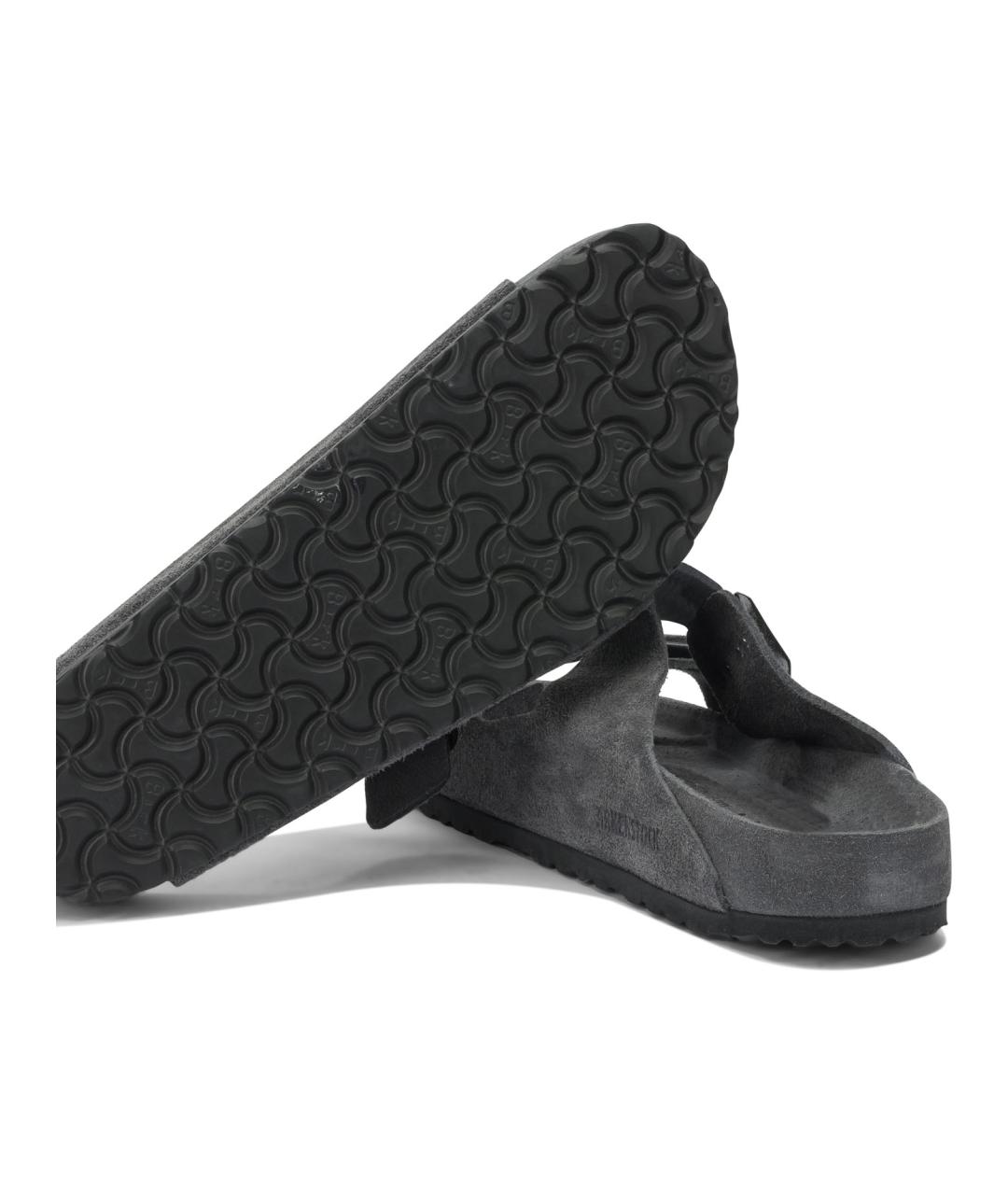 BIRKENSTOCK Серые кожаные сандалии, фото 5