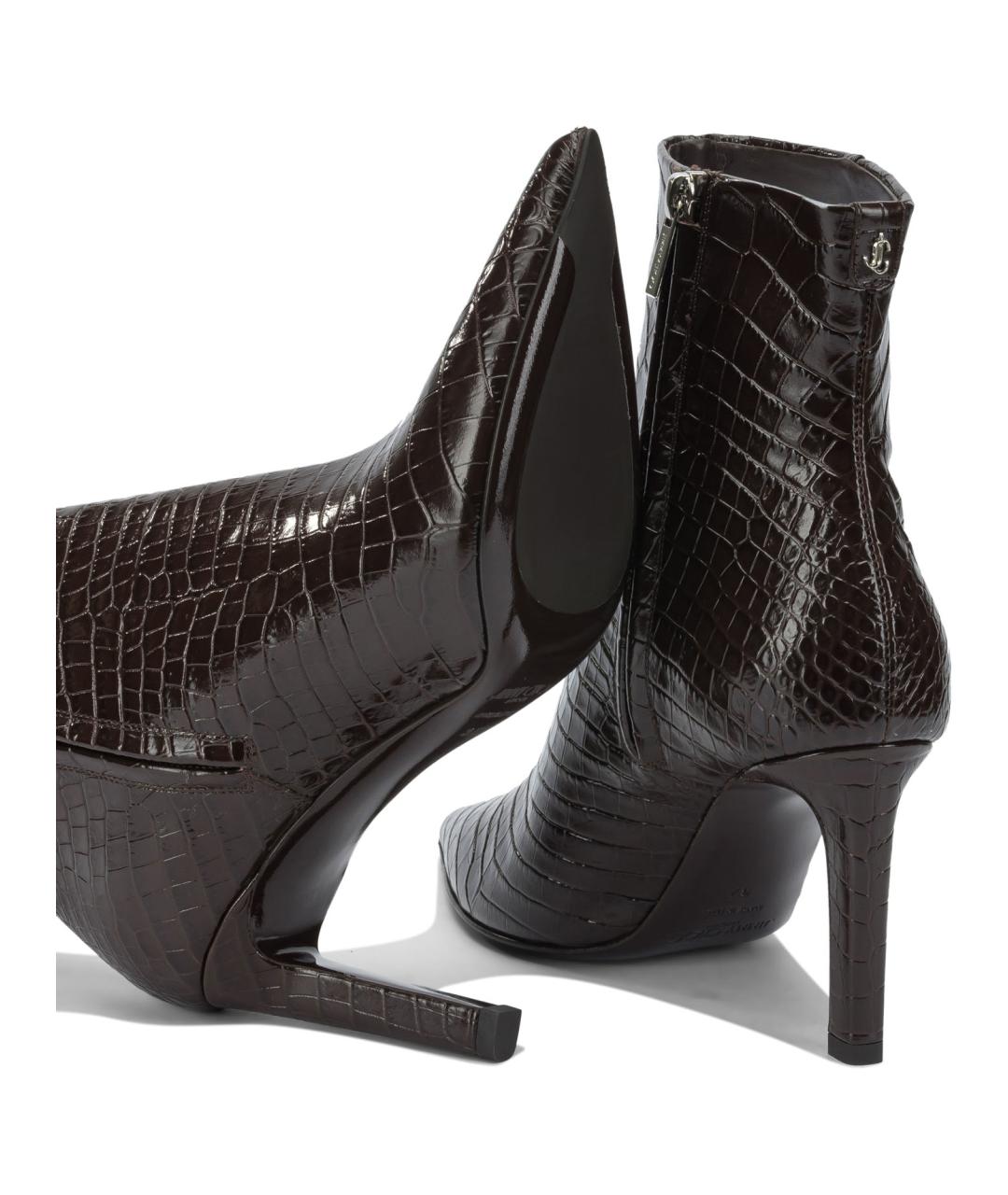 JIMMY CHOO Коричневые кожаные сапоги, фото 5
