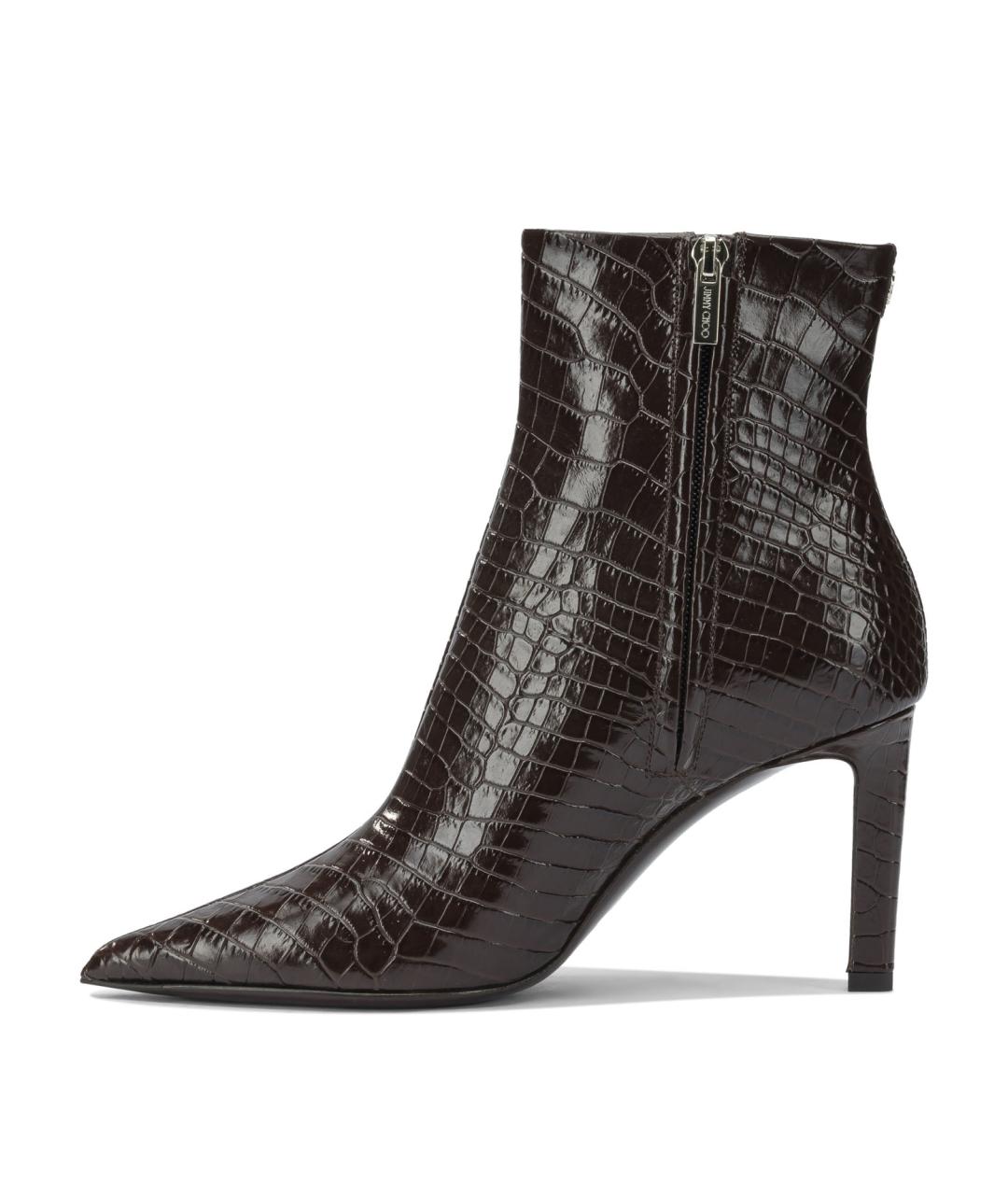 JIMMY CHOO Коричневые кожаные сапоги, фото 3