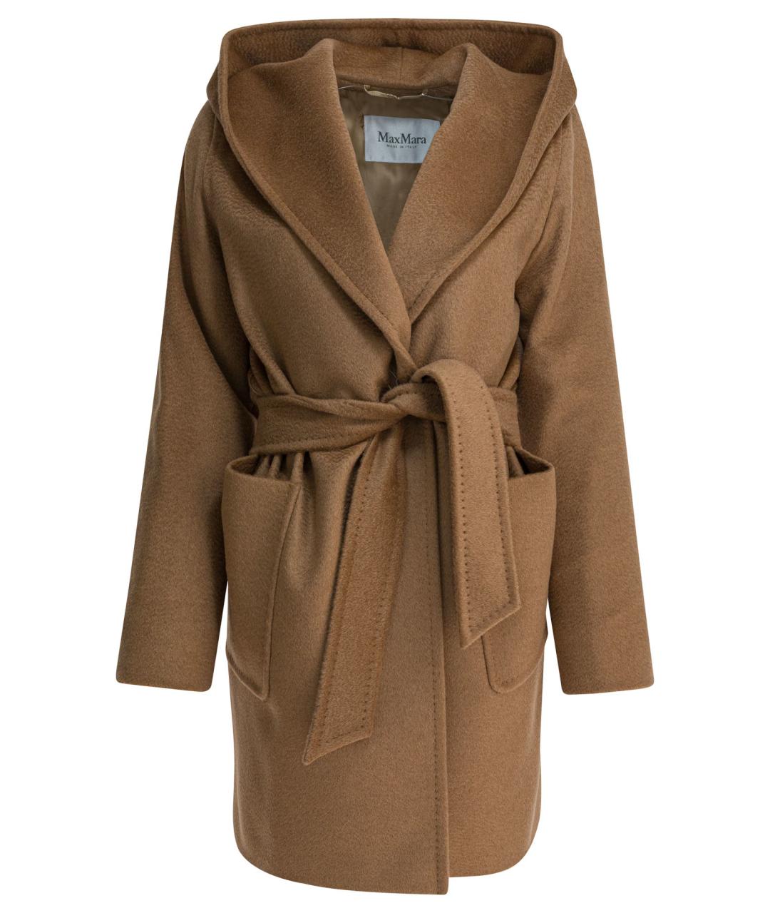 MAX MARA Коричневое шерстяное пальто, фото 1