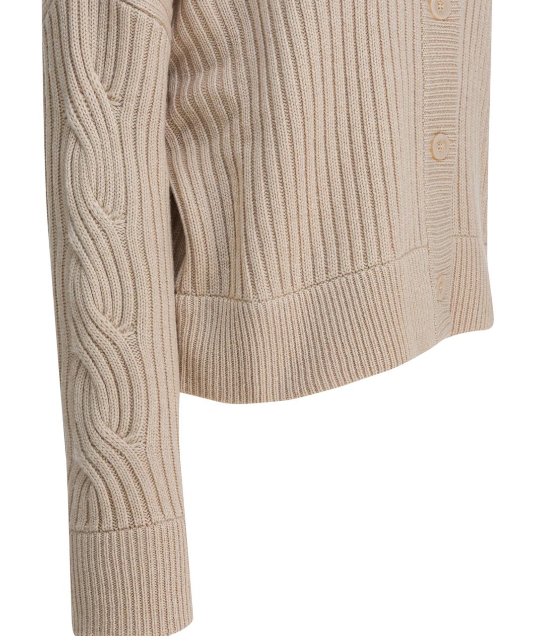 MAX MARA Бежевый шерстяной кардиган, фото 4