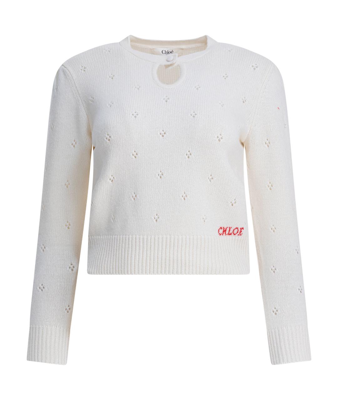 CHLOE Белый шерстяной джемпер / свитер, фото 1