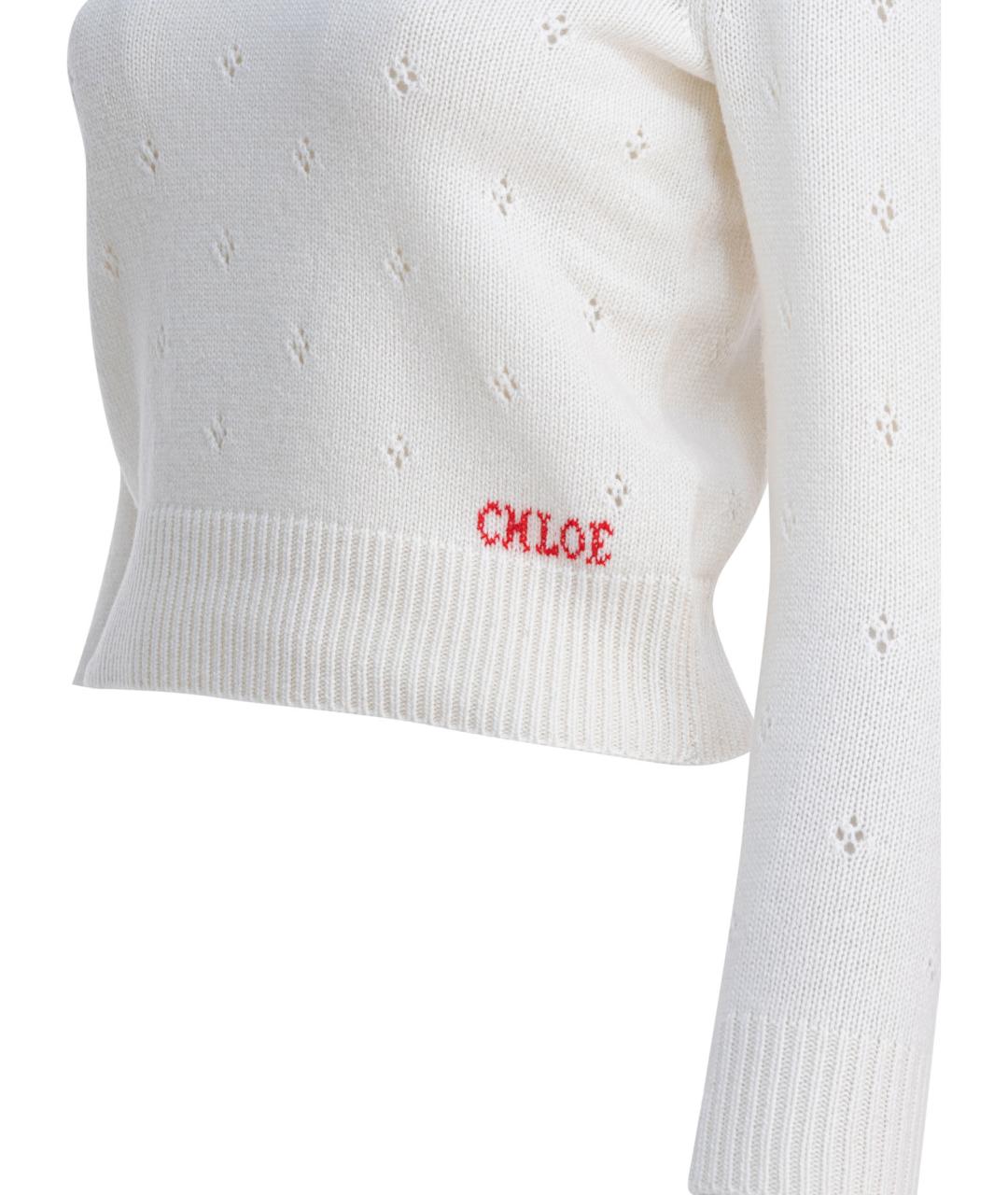 CHLOE Белый шерстяной джемпер / свитер, фото 4