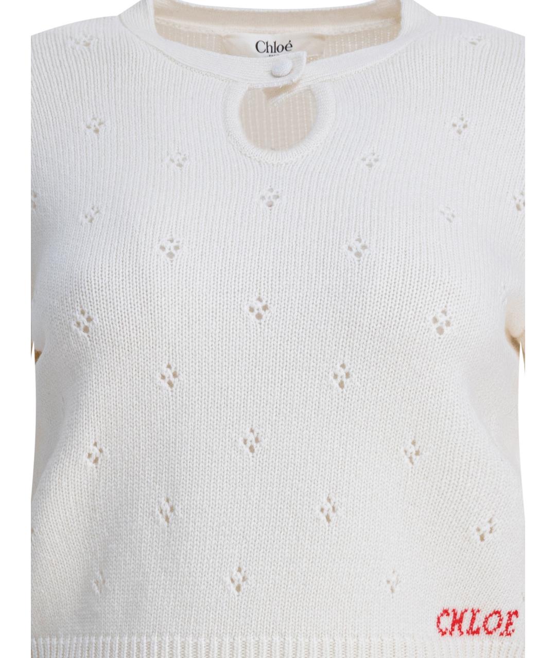 CHLOE Белый шерстяной джемпер / свитер, фото 3