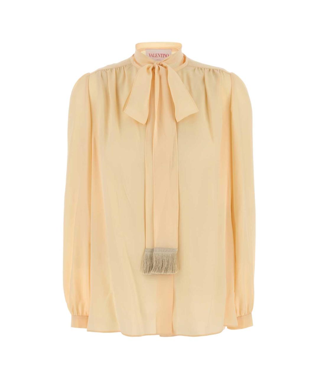 VALENTINO Бежевая шелковая рубашка, фото 1