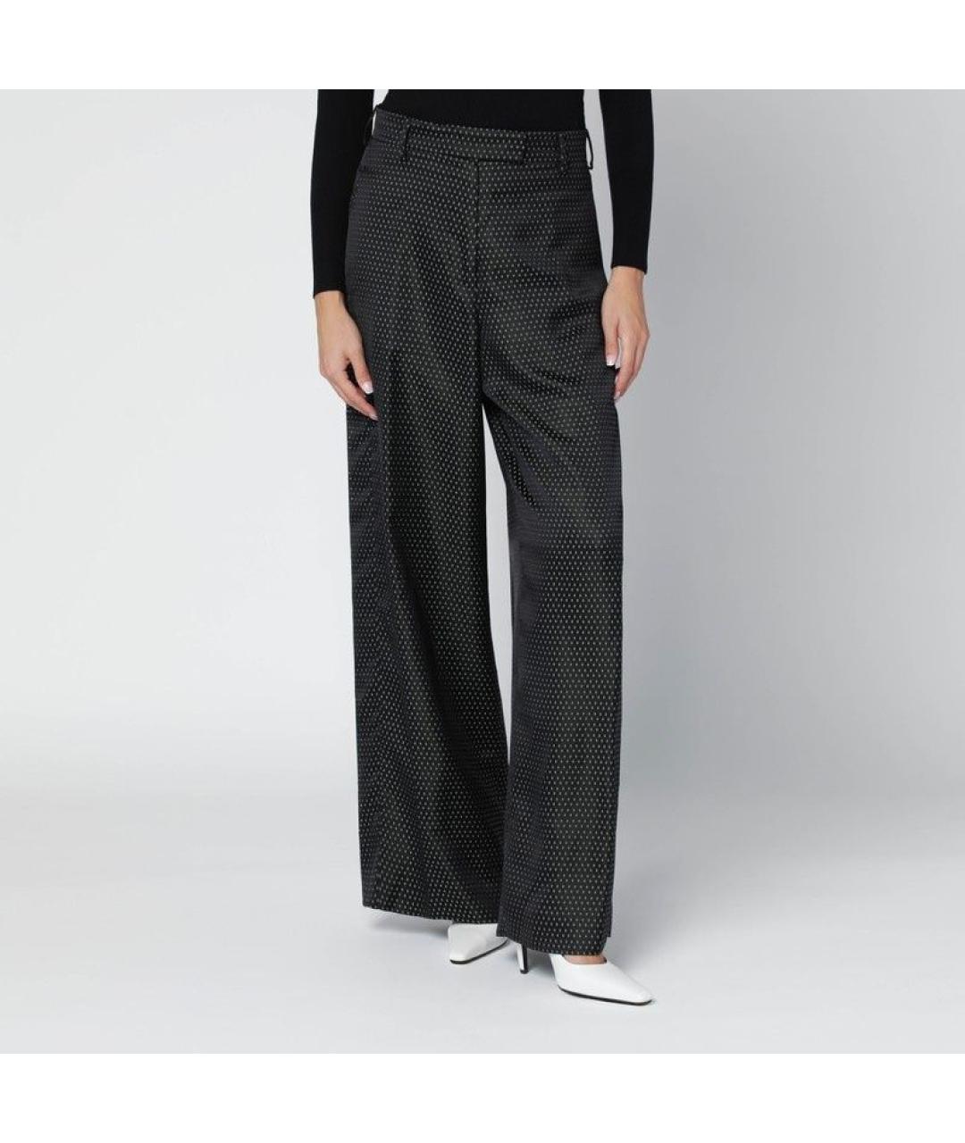 DRIES VAN NOTEN Черные вискозные прямые брюки, фото 3