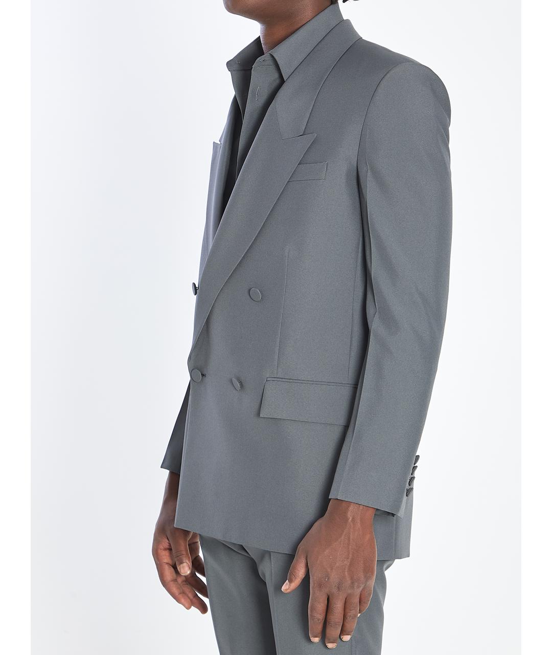 GUCCI Серый полиэстеровый пиджак, фото 3