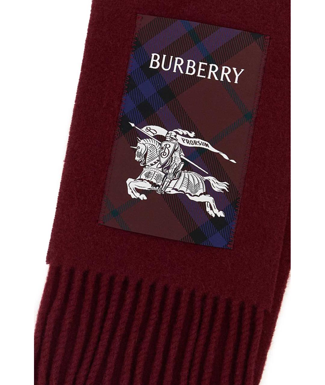 BURBERRY Бордовый кашемировый шарф, фото 2