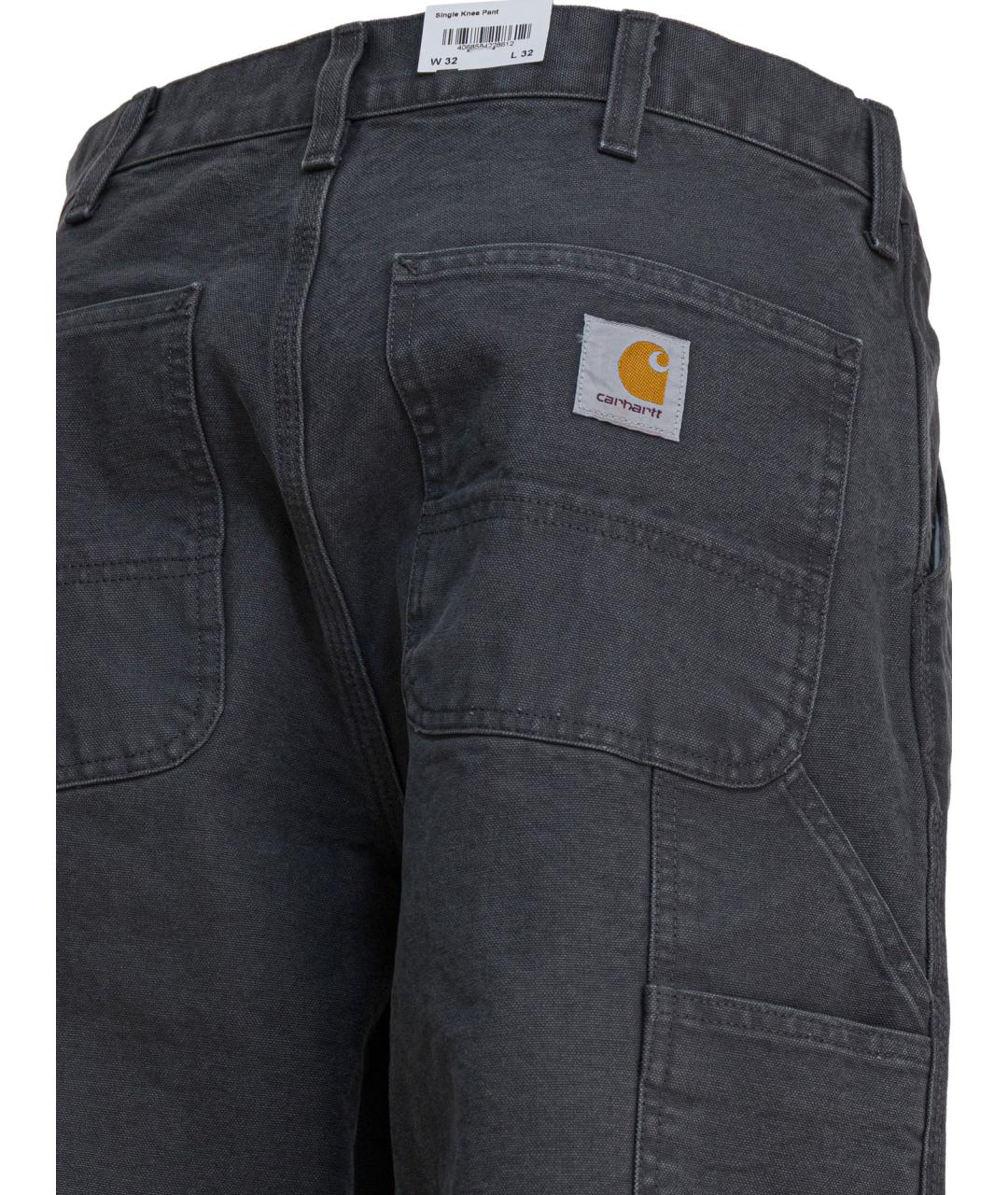 CARHARTT WIP Серые хлопковые повседневные брюки, фото 4