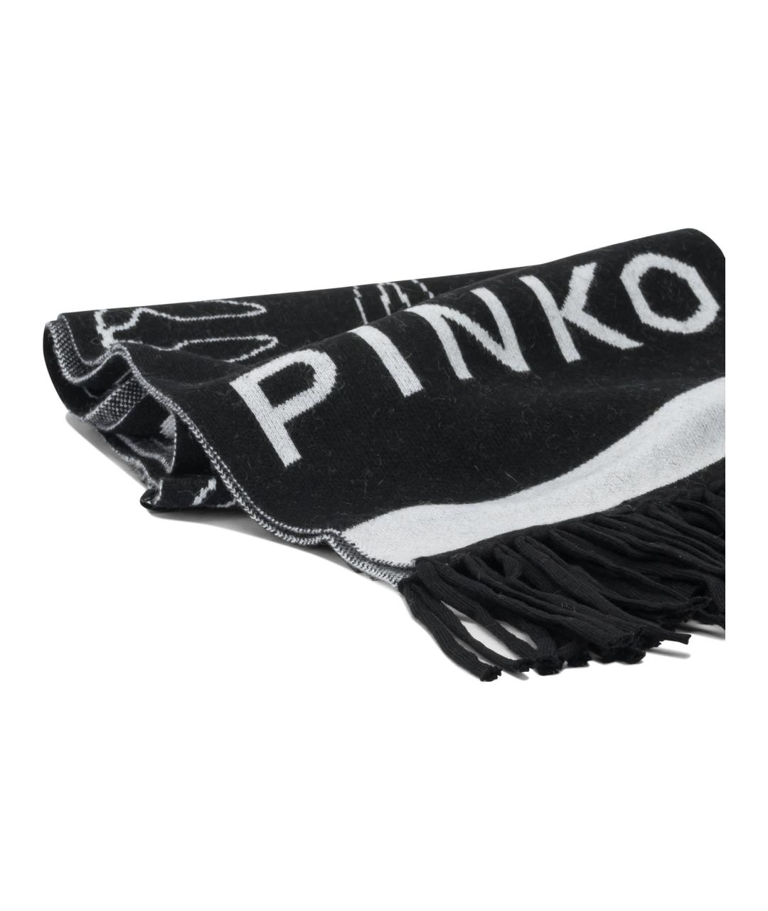 PINKO Черный шерстяной шарф, фото 2