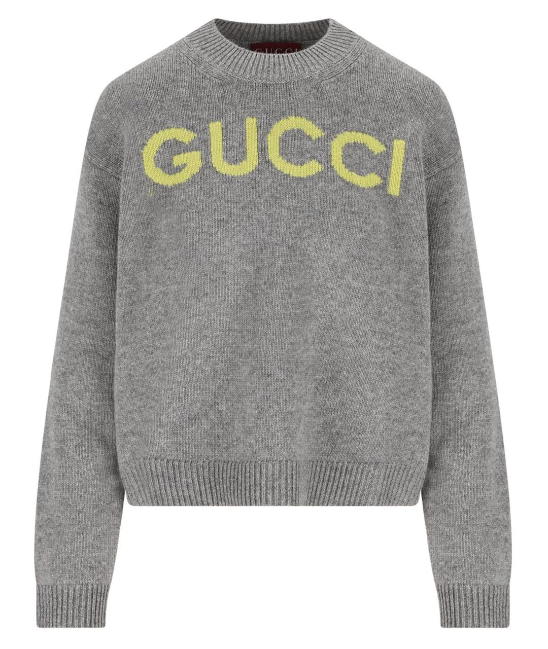 GUCCI Серый шерстяной джемпер / свитер, фото 1