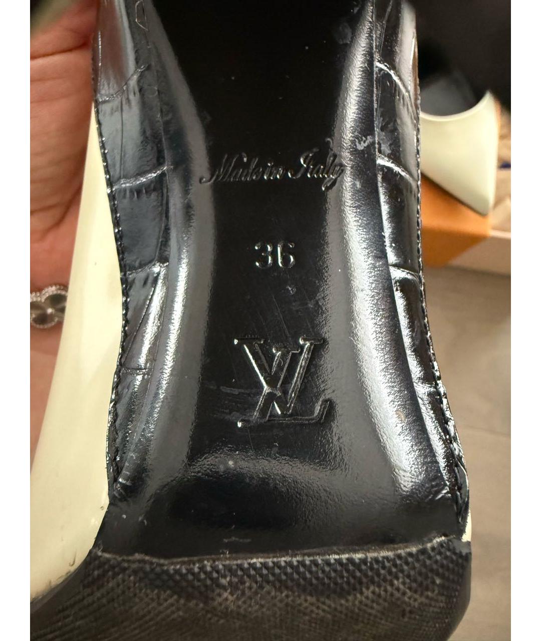 LOUIS VUITTON Белые кожаные туфли, фото 4