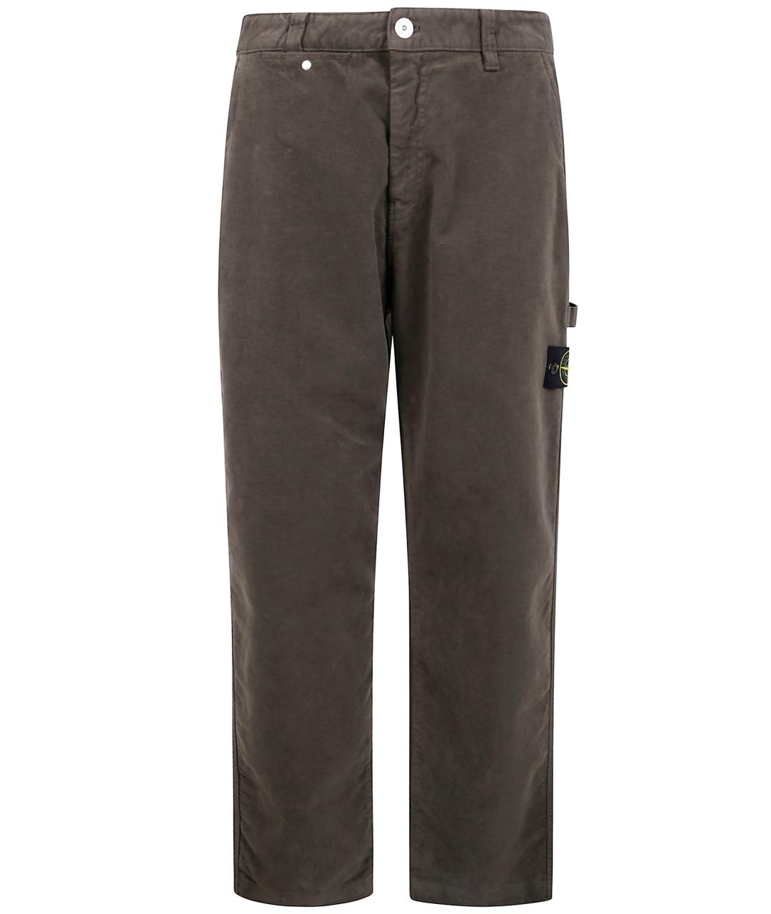 STONE ISLAND Зеленые хлопковые повседневные брюки, фото 1