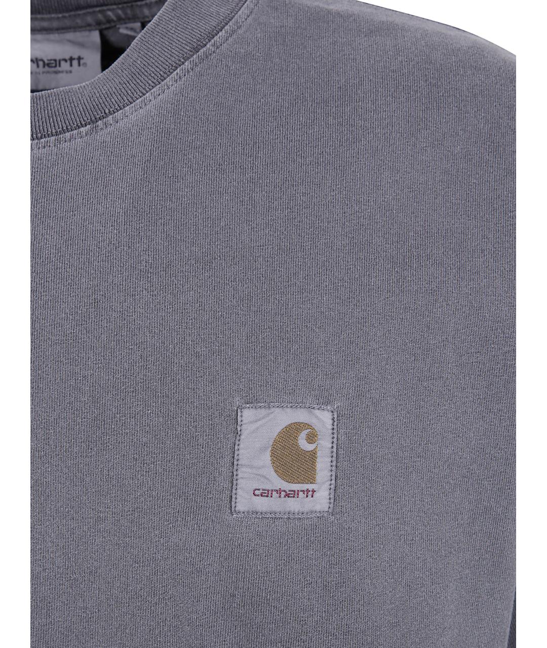 CARHARTT WIP Серая хлопковая футболка, фото 3