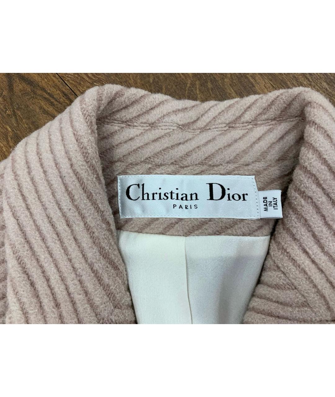 CHRISTIAN DIOR Розовое шерстяное пальто, фото 3