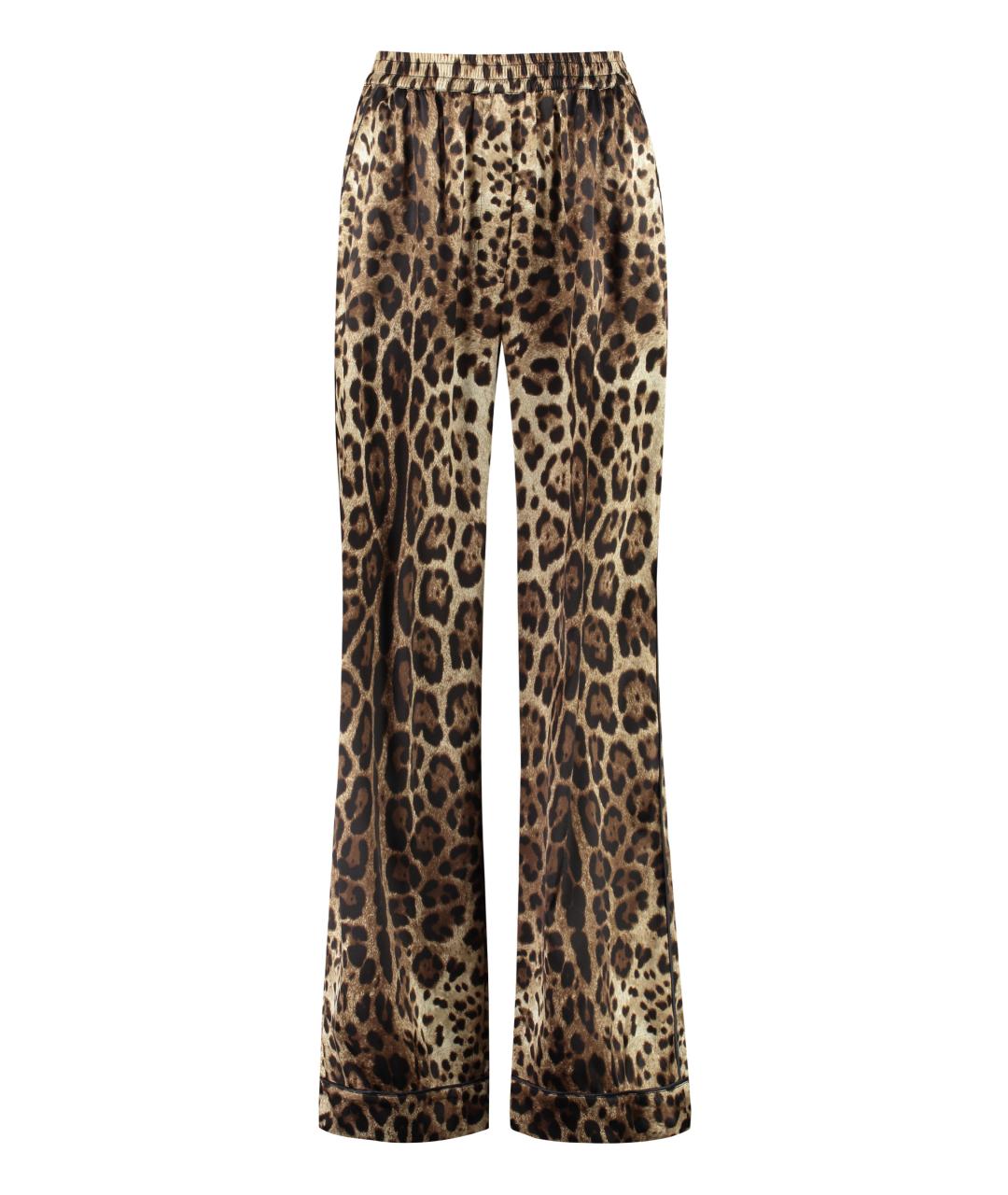 DOLCE&GABBANA Мульти шелковые прямые брюки, фото 1