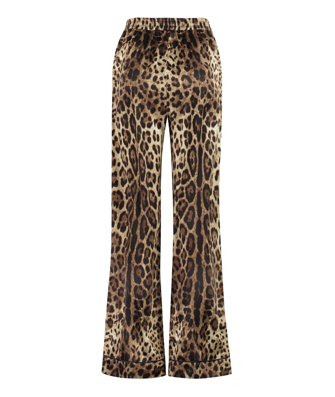 DOLCE&GABBANA Мульти шелковые прямые брюки, фото 2