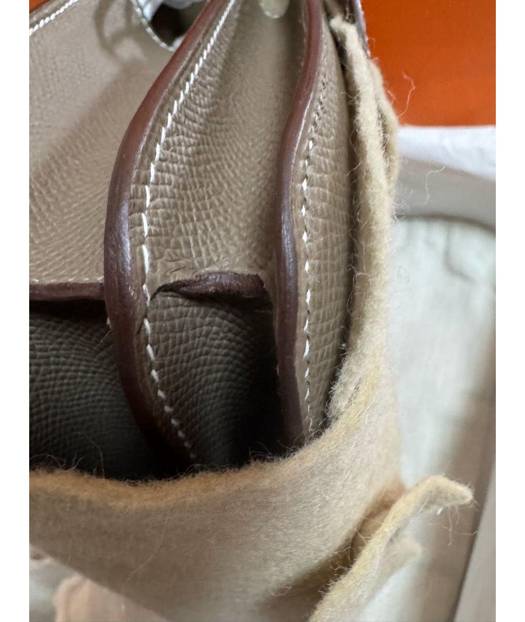 HERMES Серая кожаная сумка через плечо, фото 6