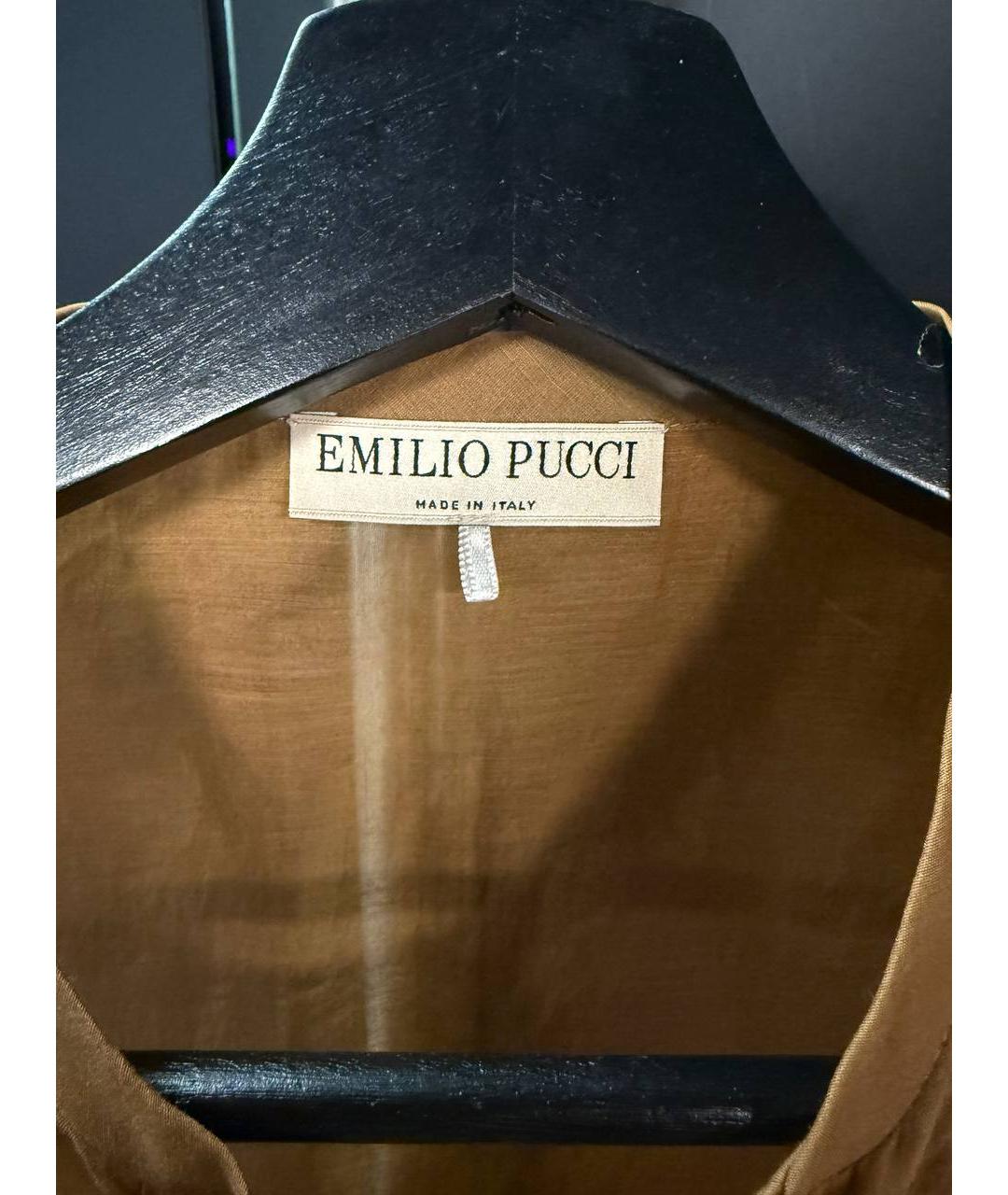 EMILIO PUCCI Коричневая хлопковая рубашка, фото 4