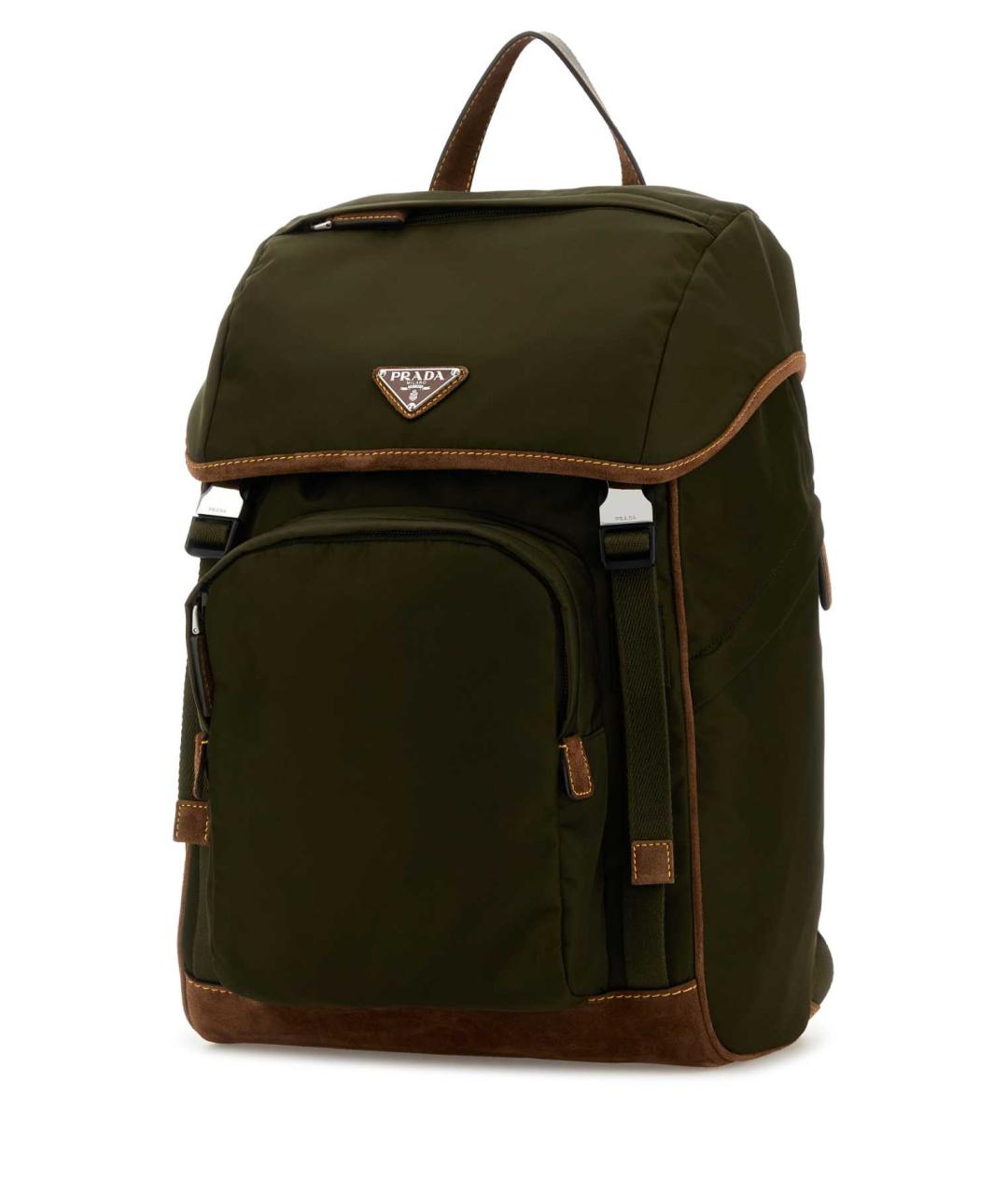 PRADA Зеленый синтетический рюкзак, фото 2